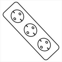 Vector, Image of socket, Black and white color, with transparent background vector