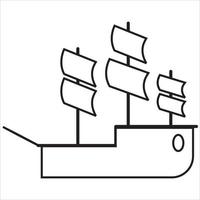 Vector, Image of sea ship, Black and white color, with transparent background vector