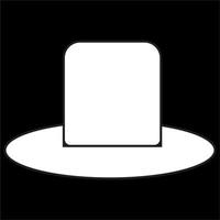 vector, imagen de antiguo sombrero icono, negro y blanco color, en negro antecedentes vector