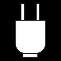 Vector, Image of power plug icon, Black and white color, on black background vector