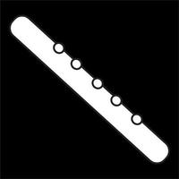 Vector, Image of flute icon, Black and white color, on black background vector