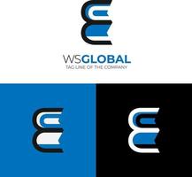 Modern creative WS logo design vector