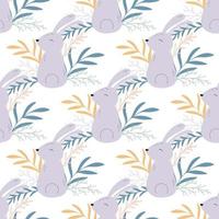 Cute baby bunnies seamless pattern vector