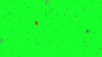 confettis sur vert écran video
