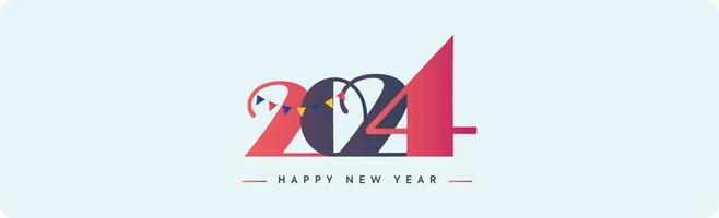 2024 new year. 2024 Happy New Year numbers with gradient blue color banner. Simple 2024 Happy New Year logo text design for cover. Number design template. Greeting banner. Happy New Year cover. vector