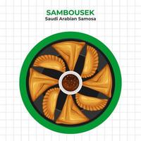 Illustration of sambousek on a plate vector