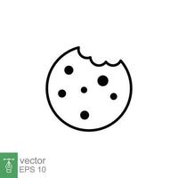 Cookie biscuit icon. Outline style sign symbol. Browser concept for app and web design. Line, vector illustration isolated on white background. EPS 10.