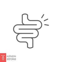 Intestine line icon. Simple outline style. Bowel, healthy stomach, gut constipation concept. Symbol of digestion system. Vector illustration isolated on white background. Editable stroke EPS 10.