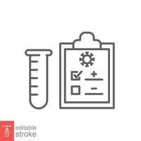 codicioso prueba línea icono. sencillo contorno estilo. positivo corona virus resultado, negativo, rápido, plasma, investigación, médico concepto. vector ilustración aislado en blanco antecedentes. editable carrera eps 10