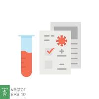 Covid test icon. Simple flat style. Positive corona virus result, negative, rapid, plasma, research, medical concept. Vector illustration isolated on white background. EPS 10.