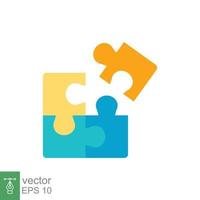 Puzzle jigsaw icon. Simple flat style. Join teamwork, challenge, square, block, combination, problem solving, solution, business concept. Vector illustration isolated on white background. EPS 10.