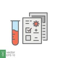 Covid test icon. Simple filled outline style. Positive corona virus result, negative, rapid, plasma, research, medical concept. Vector illustration isolated on white background. EPS 10.