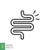 Intestine line icon. Simple outline style. Bowel, healthy stomach, gut constipation concept. Symbol of digestion system. Vector illustration isolated on white background. EPS 10.