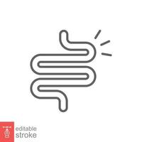 Intestine line icon. Simple outline style. Bowel, healthy stomach, gut constipation concept. Symbol of digestion system. Vector illustration isolated on white background. Editable stroke EPS 10.