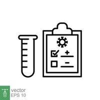 codicioso prueba línea icono. sencillo contorno estilo. positivo corona virus resultado, negativo, rápido, plasma, investigación, médico concepto. vector ilustración aislado en blanco antecedentes. eps 10