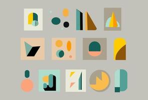 Set of minimalist geometric brutal shapes.Colorful basic memphis  abstract forms.Bauhaus elements. Art vector set en trendy modern colors.