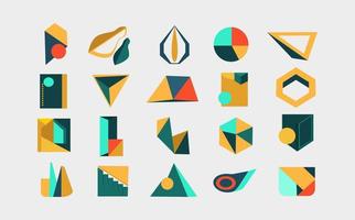 Set of minimalist geometric brutal shapes.Colorful basic memphis  abstract forms.Bauhaus elements. Art vector set en trendy modern colors.