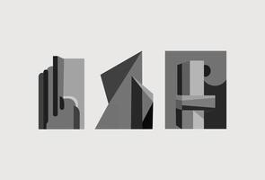 Minimalist geometric brutal shapes.Black basic memphis  abstract forms.Bauhaus elements. Art vector set en trendy modern colors.