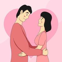 Hand drawn young couple vector illustration