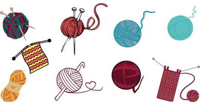 vector knitting ropes set