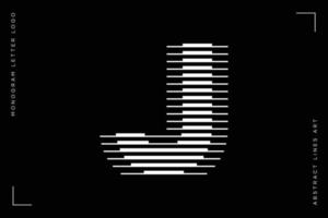 Monogram logo letter j lines abstract modern art vector