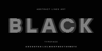 Font set monogram logo lines abstract art modern alphabet vector