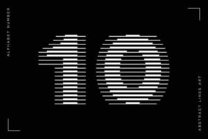 Number ten logo lines abstract modern art vector