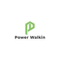Abstract initial letter PW or WP logo in green color isolated in white background applied for recruitment start-up logo also suitable for the brands or companies have initial name WP or PW. vector