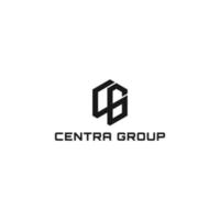 Abstract initial letter CG or GC logo in black color isolated in white background applied for commercial architectural firm logo also suitable for the brands or companies have initial name GC or CG. vector