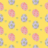 Vector seamless simple pattern with ornamental eggs. Easter eggs print. Seamless repeated surface vector pattern design for printing on fabric, paper for scrapbooking, gift wrap and wallpapers.