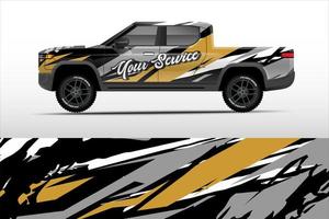 Truck sticker wrap design, graphic abstract grunge line design for adventure and racing. vector