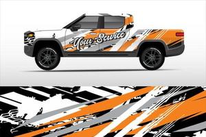 Truck sticker wrap design, graphic abstract grunge line design for adventure and racing. vector