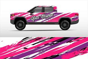 Truck sticker wrap design, graphic abstract grunge line design for adventure and racing. vector