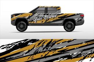 Truck sticker wrap design, graphic abstract grunge line design for adventure and racing. vector