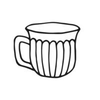 taza de taza dibujada a mano. taza en estilo garabato. ilustración vectorial aislado sobre fondo blanco. vector