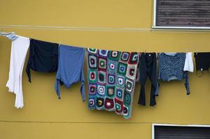 clothes hanging outside. photo