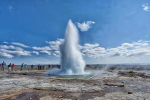 Geyser blow in Iceland photo