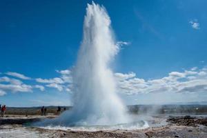 iceland geyser while erupting water photo