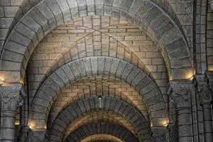 medieval church stone arches photo