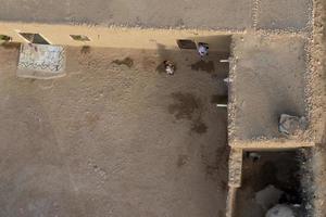 Maroc settlement in the desert near Marrakech aerial view photo