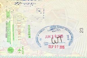 mexicano y Estados Unidos inmigración visa en pasaporte foto