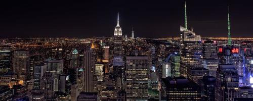 New York city night view panorama cityscape photo