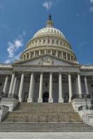 Washington DC Capitol detail on cloudy sky photo