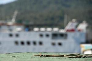 fishing boat in indonesia harbor photo