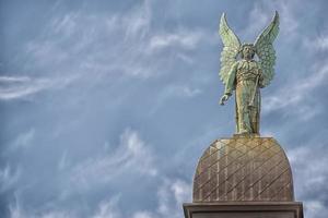 montreal church copper statue photo