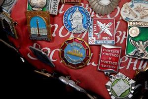 Vintage russian military pin collection photo
