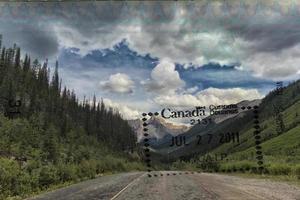 Passport over Canada scenic destination photo