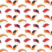 Sushi seamless pattern, Asian Food, Japanese sushi background vector