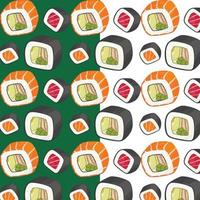 Sushi seamless pattern, Asian Food, Japanese sushi background, Sushi Roll Pattern, Japanesse restaurant background vector