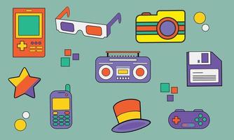 Colorful Nostalgic 90's Element Collection vector